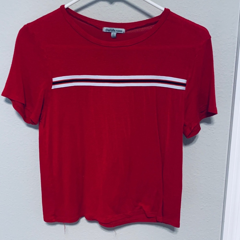 Red striped tee shirt